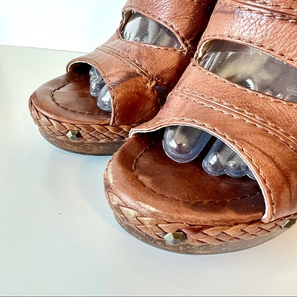 FRYE Leather Dara Stitch Campus Platform Cut Out Sandals—SZ. 10 - Picture 10 of 13